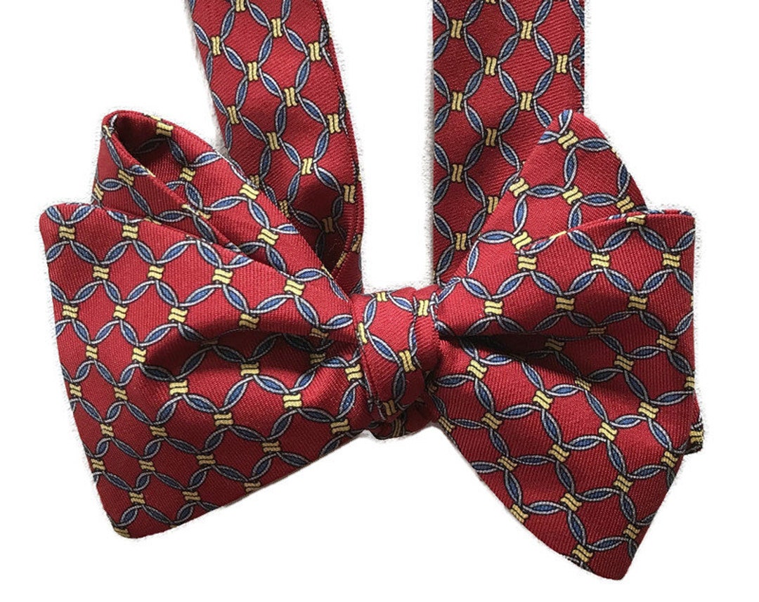Men's Silk Bow Tie Links Oneofakind, Handcrafted, Selftie Free