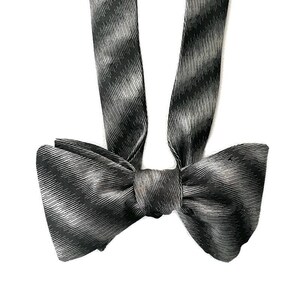 Silk Bow Tie - Ombre Stripe - One-of-a-Kind - Handmade - Pre-tied or Self-tie