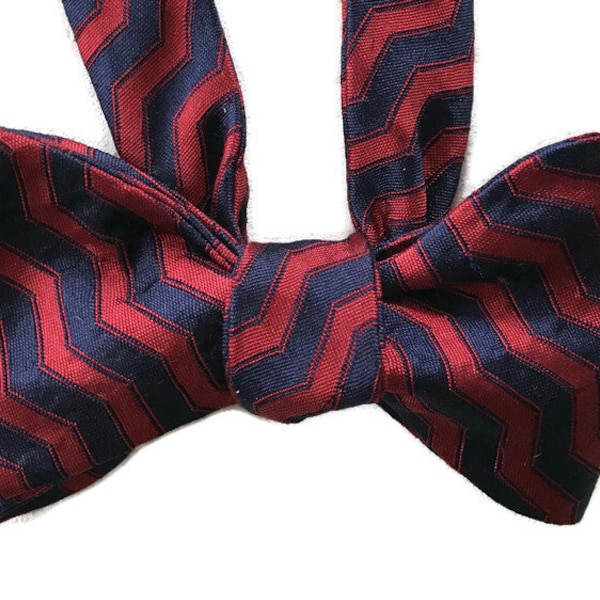 Men's Silk Bow Tie - Jazzy - One-of-a-Kind, Handcrafted, Self-tie - Free Shipping