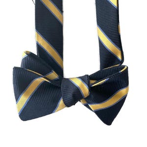 Silk Bow Tie - Campus Stripe - One-of-a-Kind - Handmade - Pre-tied or Self-tie