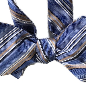 Men&#39;s Silk Bow Tie - Tailored Stripe - One-a-Kind, Handcrafted, Self-tie or Pre-tied