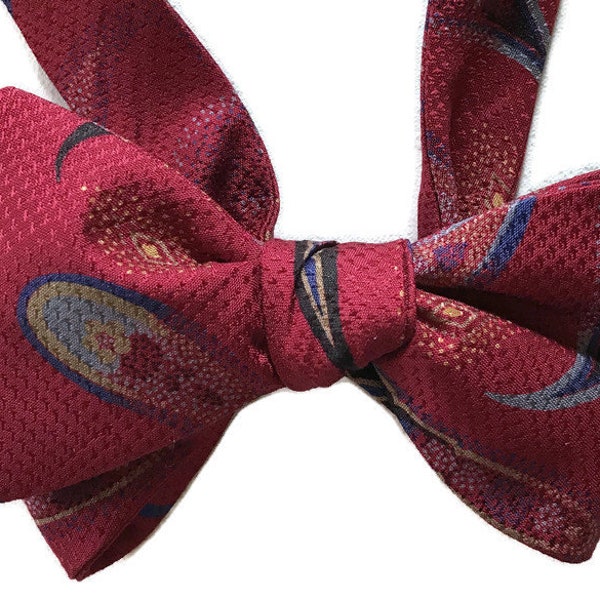 Men's Silk Bow Tie - Bachrach - One-a-Kind, Handcrafted, Self-tie - Free Shipping
