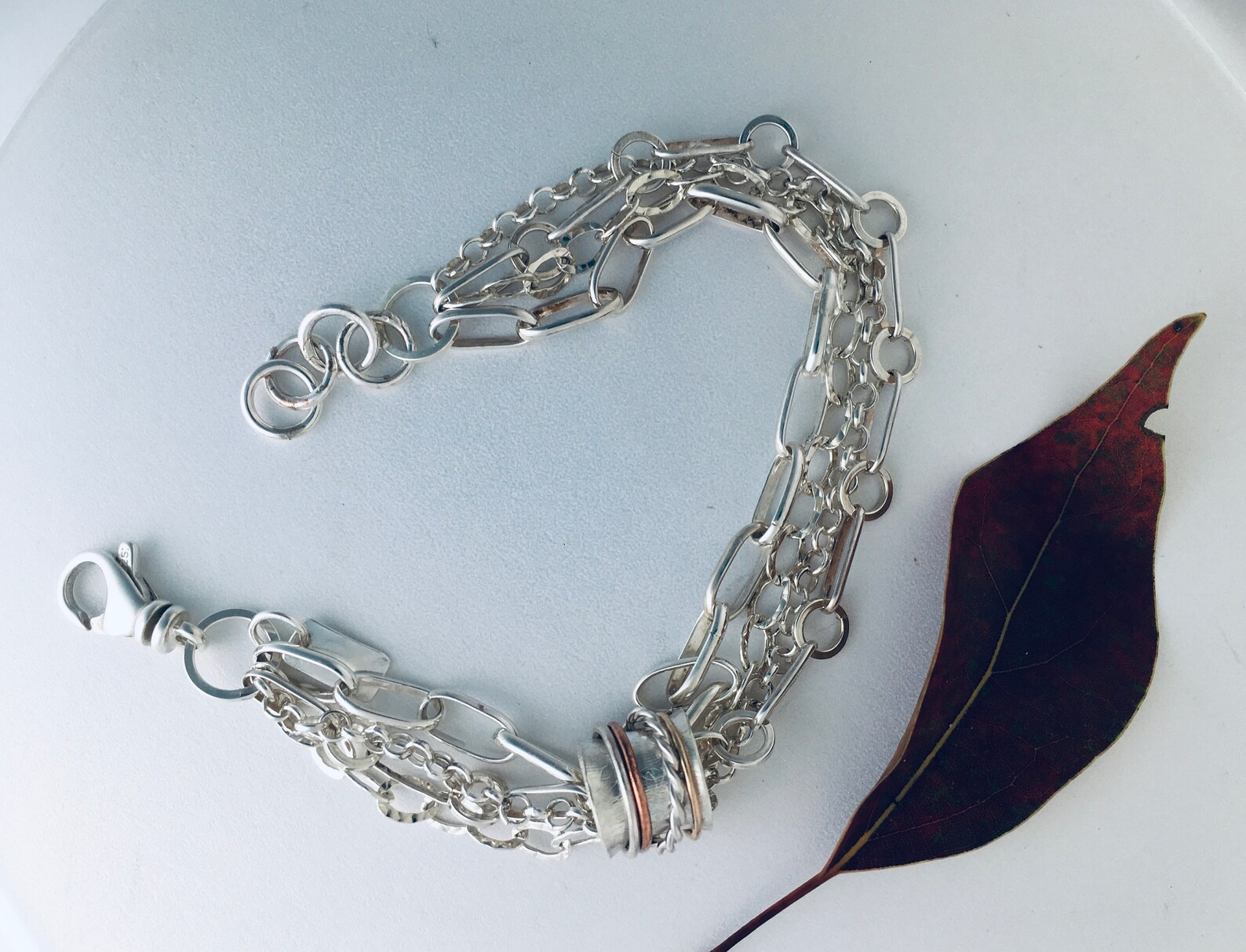 Spinner Bracelet. Multichain Bracelet. Hand Crafted. Silver Etsy