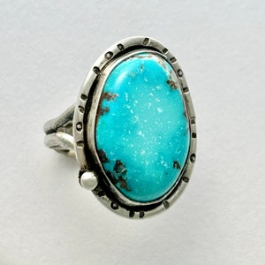 Turquoise sterling ring. Handmade.
