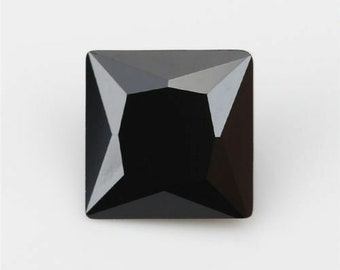 Natural Black Spinel 8mm Princess Cut Lot of 5 Stones