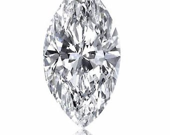 May include: A clear, brilliant marquise-cut diamond with a high degree of brilliance and sparkle.