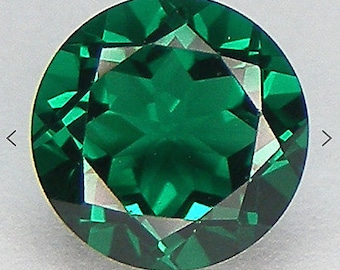 Emerald Lab Grown 7mm Round Lot of 1 gemstone