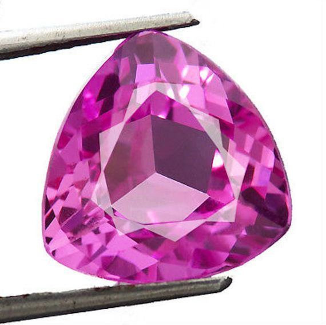 Lab Grown Pink Sapphire 8mm Trillion Wholesale Lot of 10 Etsy