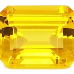 Lab Grown Yellow Sapphire 8mm x 6mm Emerald Cut wholesale Lot of 3 gemstones