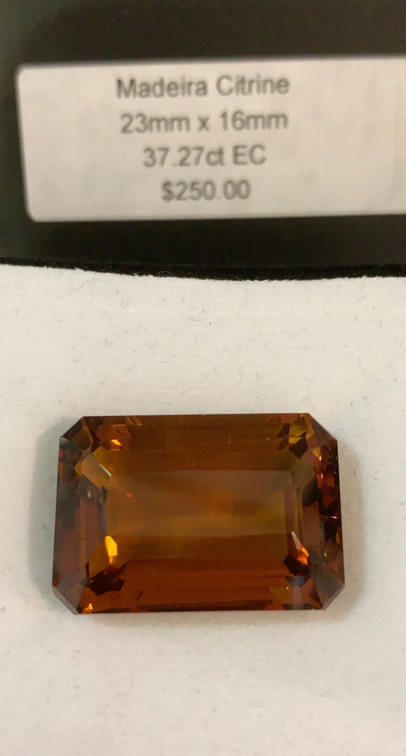 Natural Madera Citrine 23mm x 16mm Emerald Cut wholesale Lot of 1 Gemstone #PG4403