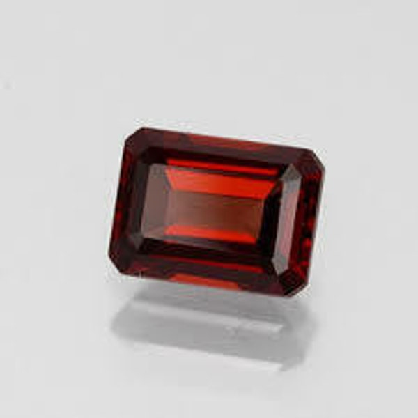 Natural Red Garnet 8mm x 6mm Emerald Cut Wholesale Lot of 2 Stones