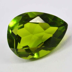 Natural Pakistan Peridot 9mm x 6mm Pear Shape Lot of 2 Stones