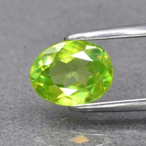 Natural Greenish Yellow Sphene Oval 6.6mm x 5.2mm .81ct #PG6159 FREE SHIPPING