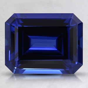 Lab Grown Blue Sapphire 14mm x 10mm Emerald Cut wholesale Lot of 1 gemstone