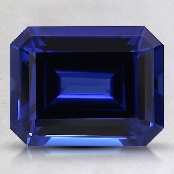 Lab Grown Blue Sapphire 11mm x 9mm Emerald Cut wholesale Lot of 1 gemstone