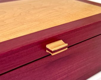 Purple Heart and Curly Maple Keepsake box