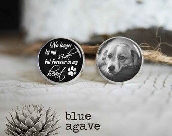 Dog memorial photo cufflinks, custom photo cufflinks, cool gifts for men, custom wedding silver plated or black cuff link