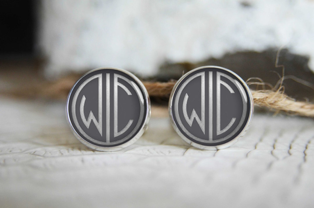 Gatsby Retro Monogrammed Initials Personalized Cufflinks, Cool Gifts