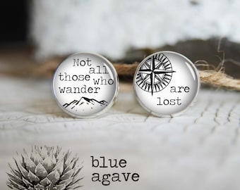 Not all those who wander are lost cufflink J. R. R. Tolkien custom personalized cufflinks, cool gifts for men, wedding cuff link