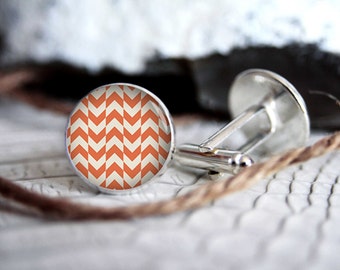 White and pink yellow personalized custom cufflinks, cool gifts for men, wedding silver plated or black cuff link