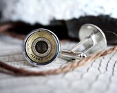 Vintage camera lens personalized cufflinks CL02, cool photographer gifts for men, custom wedding silver plated or black cuff link