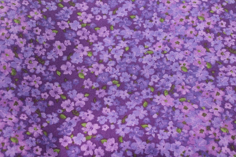 PURPLE FLOWERS Cotton Fabric Ladies Designer Shower Cap Two-Tone Colored Purple Diamonds Cotton Fabric Trim Purple Grosgrain Ribbon image 9