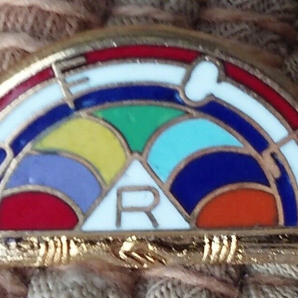 International Order of the Rainbow for Girls BFCLR youth vintage pin badge