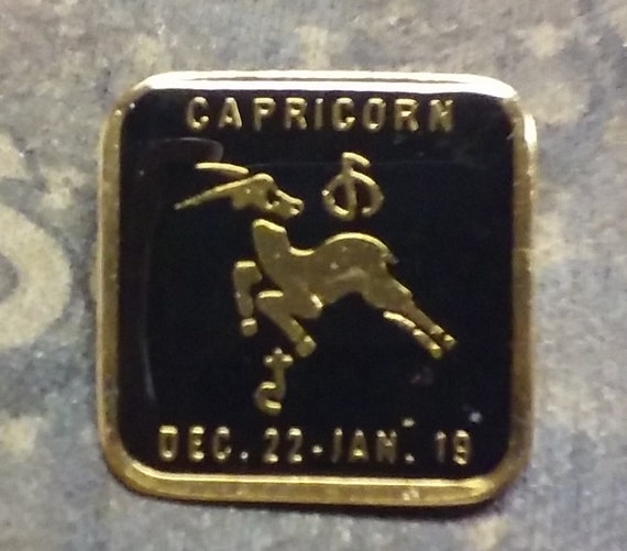 Capricorn the Sea Goat vintage zodiac pin badge - image 3