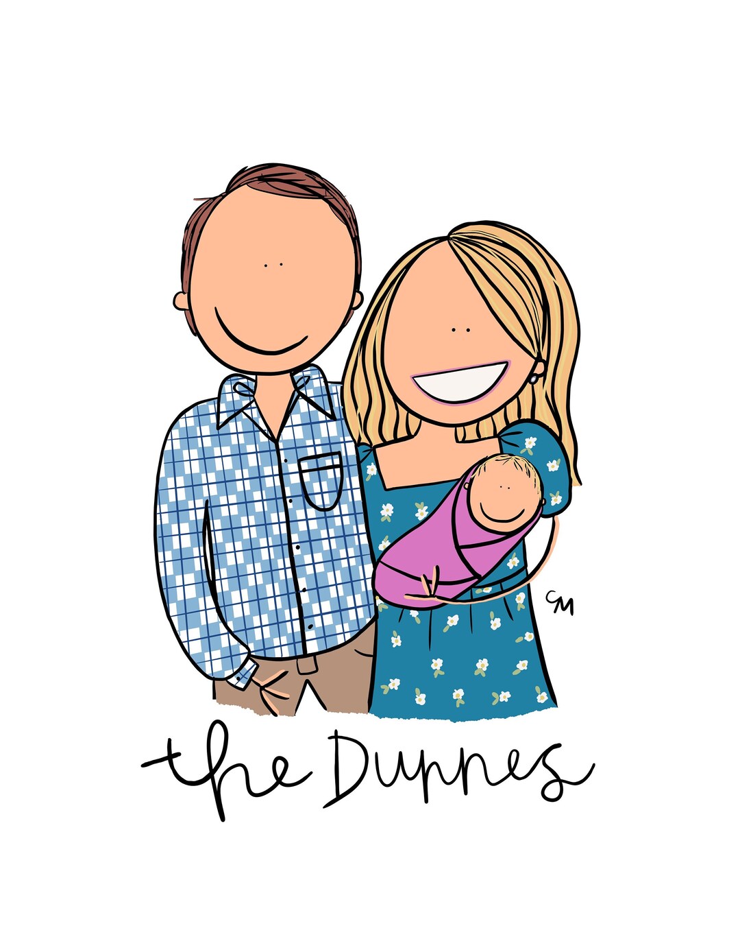 Personalized Digital Portrait Etsy