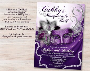 Masquerade Party invitation Murder masquerade murder mystery | Etsy