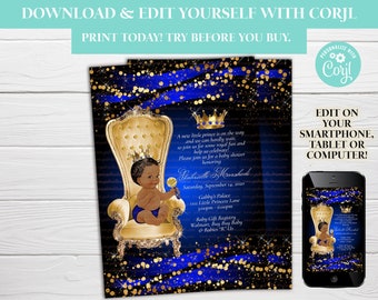 prince theme baby shower invitations