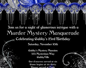 Masquerade Party invitation Murder masquerade murder mystery | Etsy