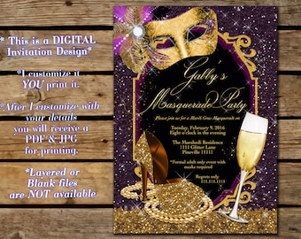 Masquerade Party invitation Murder masquerade murder mystery | Etsy