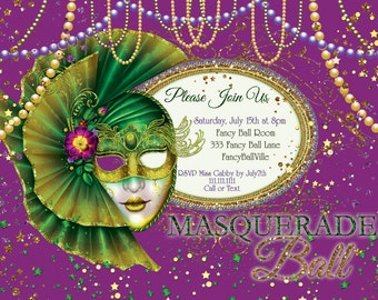 Masquerade Party invitation Murder masquerade murder mystery | Etsy