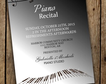 recital invitation etsy