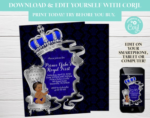 Royal blue and deals silver baby shower