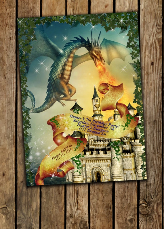 dragon-invitations-dragon-party-dragon-birthday-party-etsy