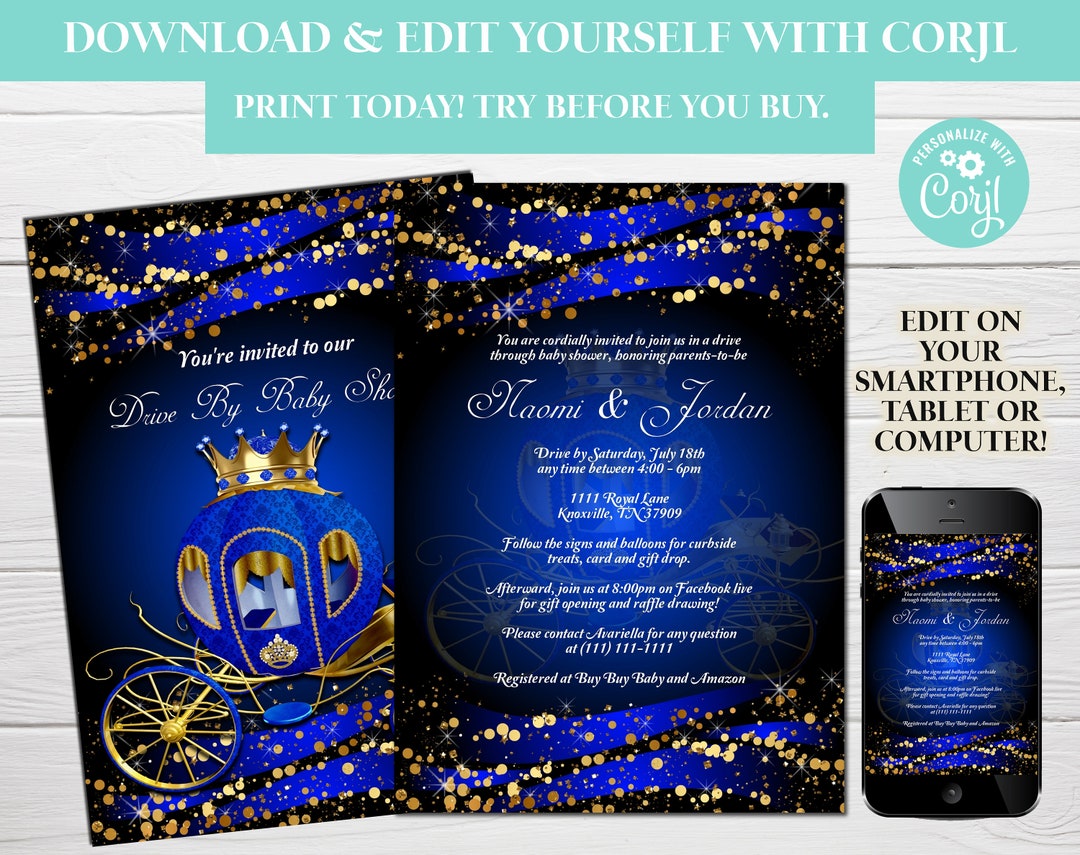 Drive by Baby Shower Drive Through Prince Baby Shower Etsy