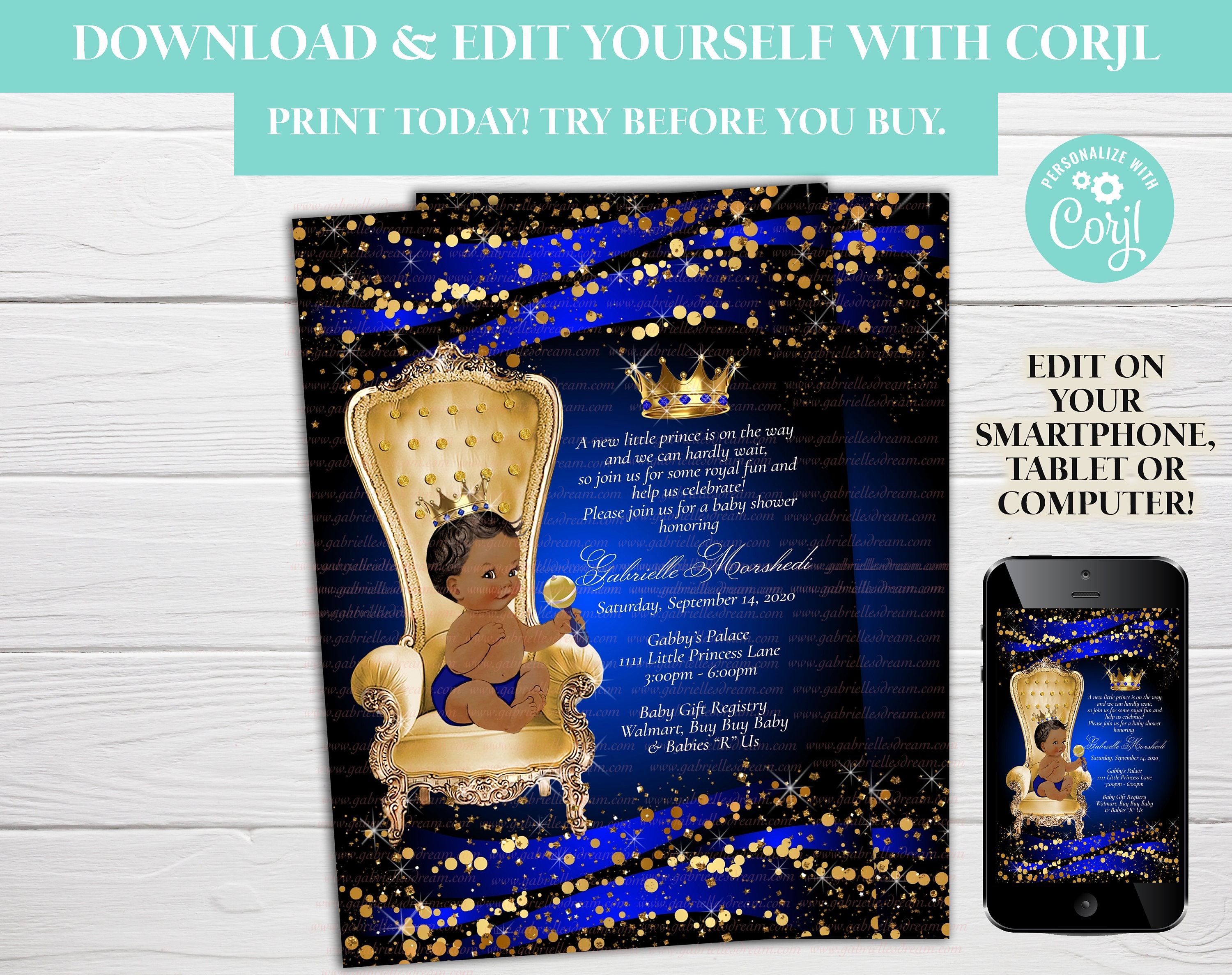 Invitations Royal baby shower Royal Prince Baby Shower Invitation