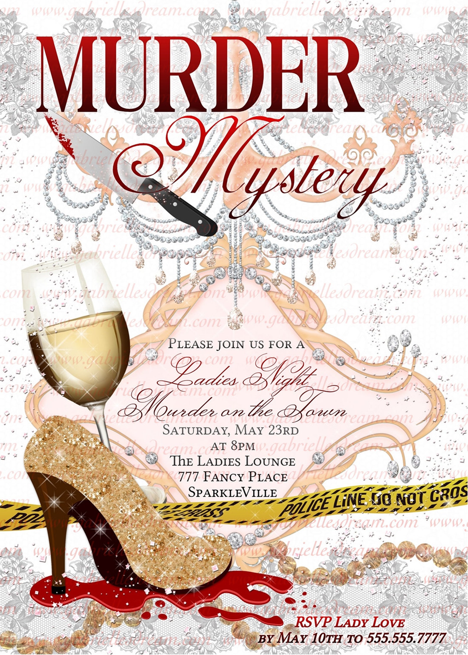 Murder Mystery Dinner Invitation Party Birthday Invite Spy Etsy