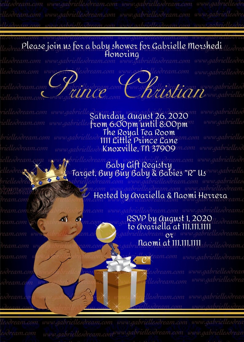 Royal Prince Baby Shower Invitations Prince Baby Shower Etsy