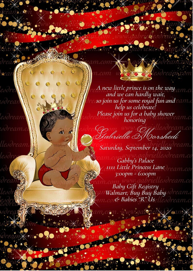 Royal Red Prince Baby Shower Invitation Royal First Birthday Etsy