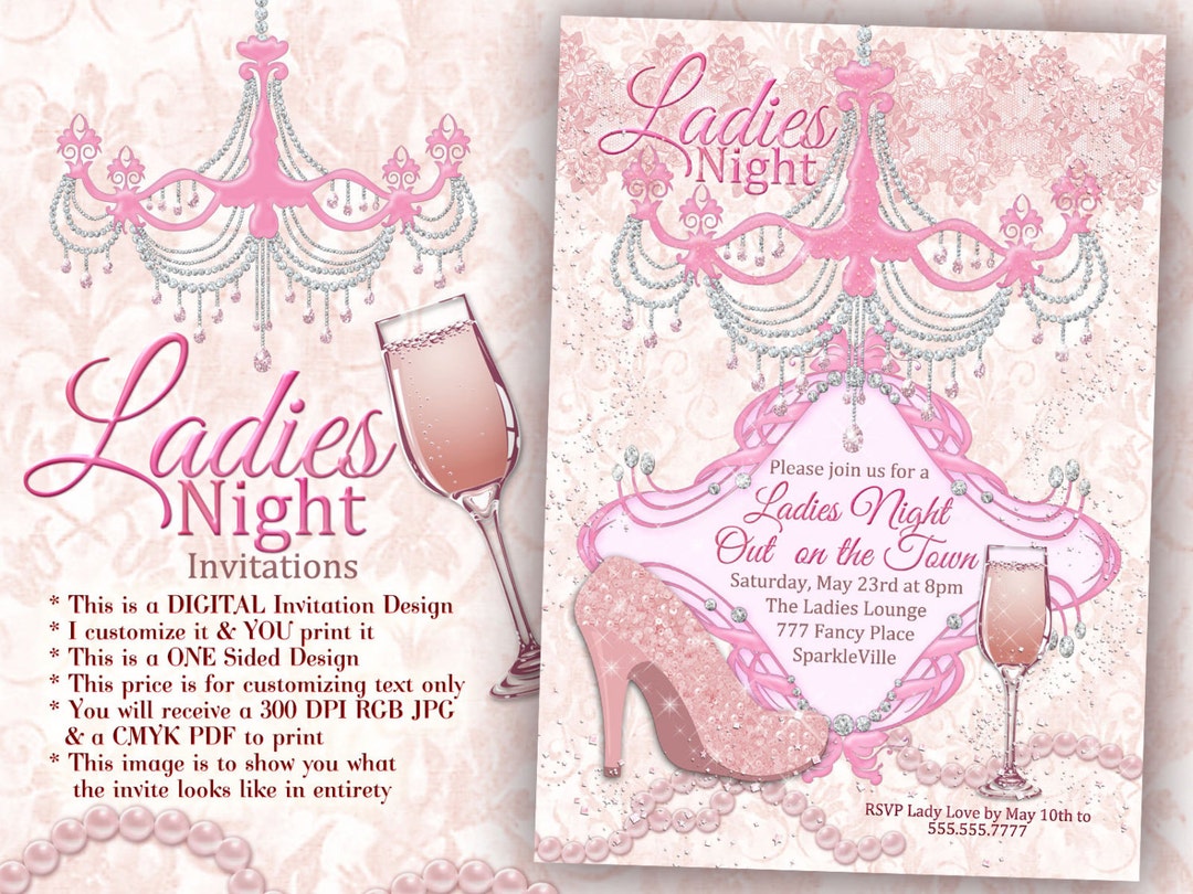 Ladies Night Out Invitations, Bachelorette Invitations, Ladies Hen ...