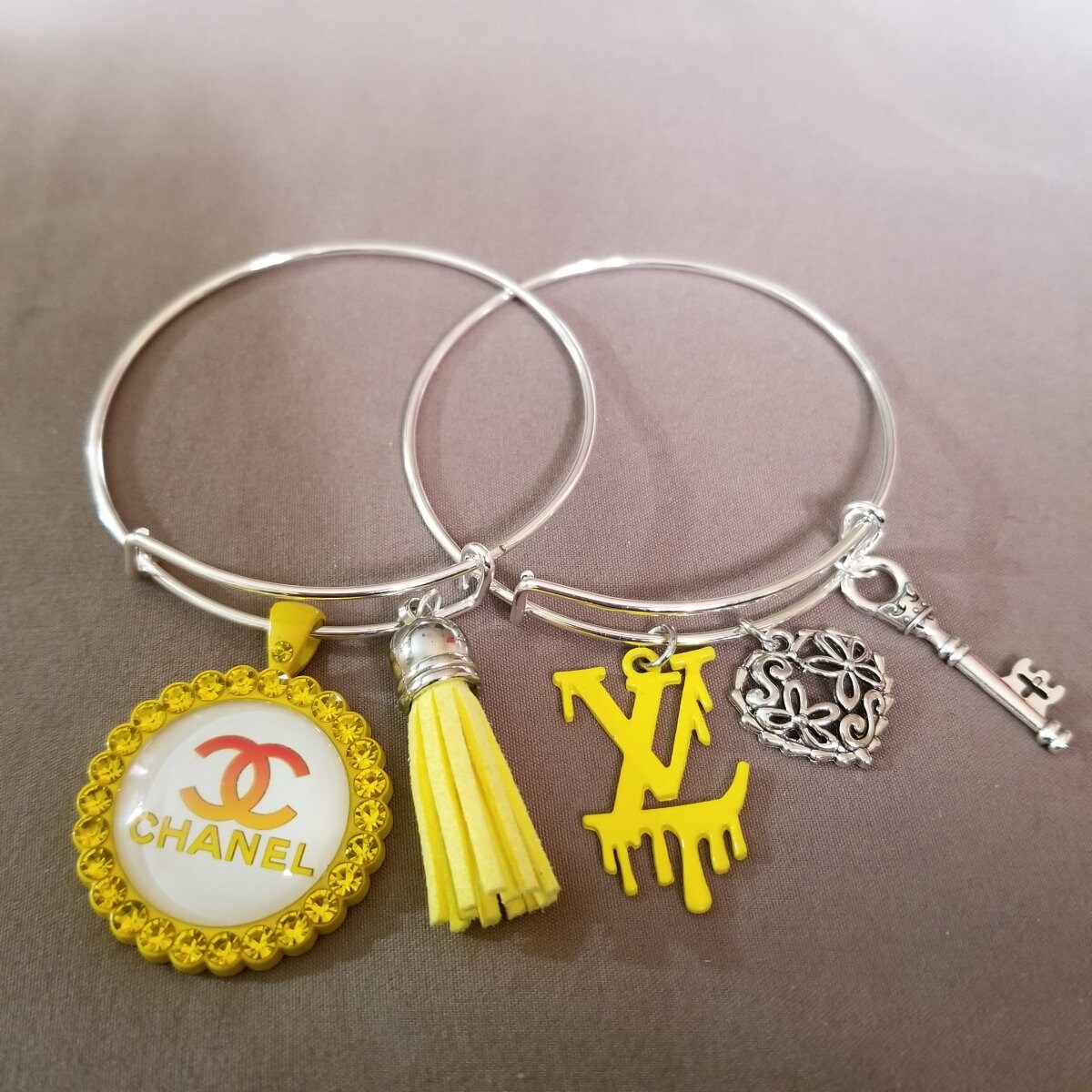 Designer charm bracelet | Etsy