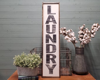 Laundry Room Sign, Laundry Room Decor, Laundry Sign, Vertical Laundry Sign, Wood Laundry Sign, Custom Wood Sign