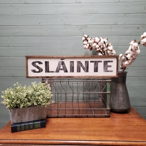 Slainte Sign, Irish or Scottish Cheers Rustic Decor, Wood Bar Sign, Wine Bar Sign, Liquor Cart Sign, Custom Wood Sign