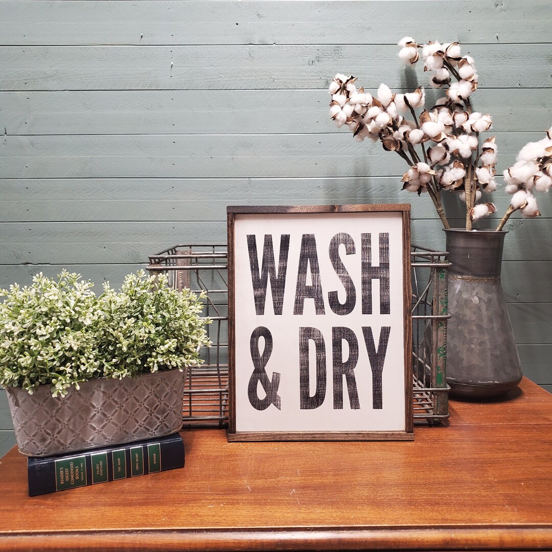 Wash and Dry Sign Laundry Room Sign Laundry Room Decor - Etsy