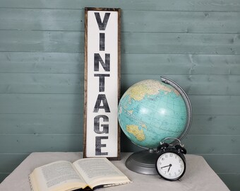 Wood Vintage Sign, Vertical Vintage Sign, Farmhouse Decor, Custom Wood Sign, Distressed Wood Sign