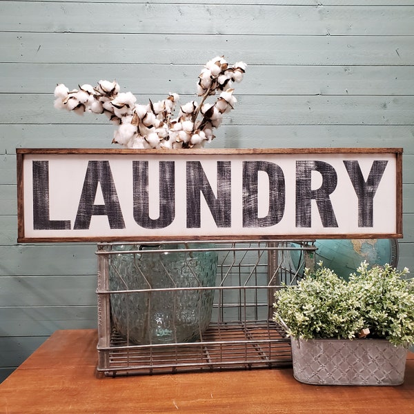 Laundry Sign, Laundry Room Decor, Farmhouse Sign, Farmhouse Decor, Farmhouse Signs, Custom Wood Sign, Framed Sign