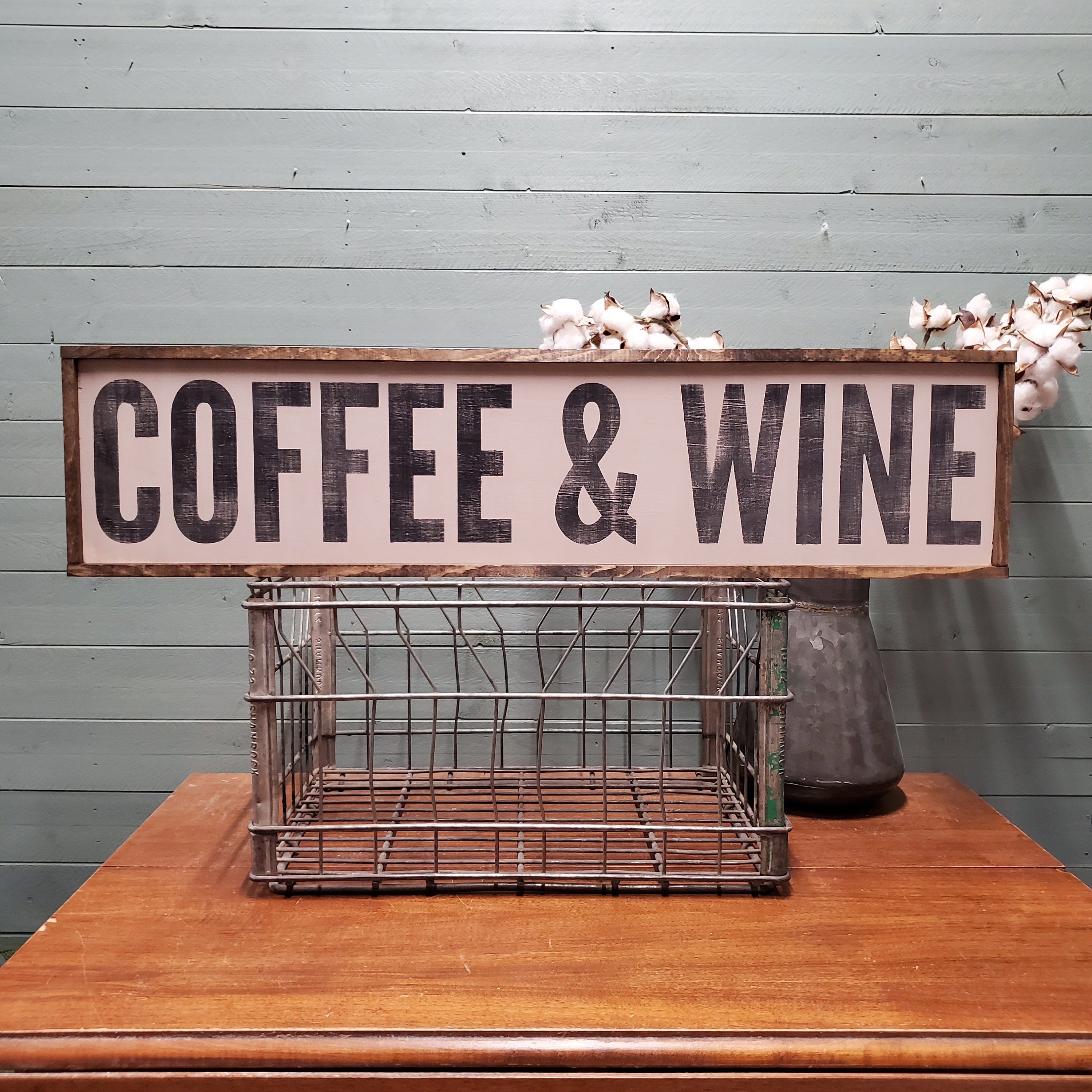 Wood Coffee and Wine Sign Coffee Bar Decor Gift for Coffee photo